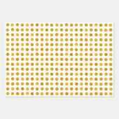 クモダンラス白エレガント金ゴールド銅水玉模様 ラッピングペーパーシート (正面2)