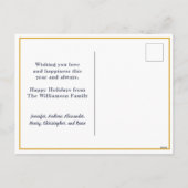 クモダンリシンプルスマスの家族写真の姓 シーズンポストカード (裏面)