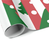 クモダンリスマスツリーレッドグリーンパストライプのターン ラッピングペーパー (ロールコーナー)