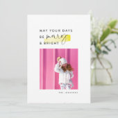 クモダンリスマスフミニマルォトカード（白黒） 招待状 (スタンド正面)