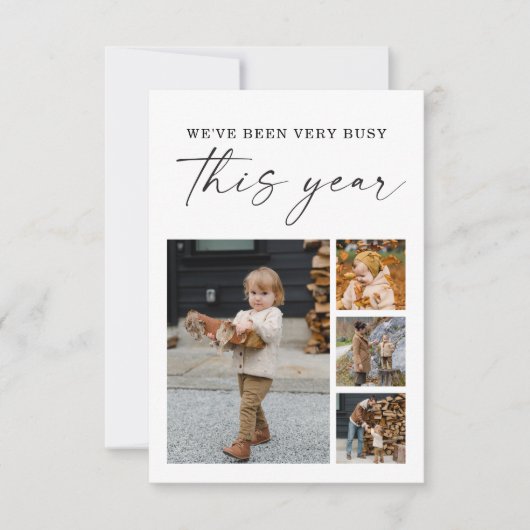 クモダンリミニマルスマス写真カード サンキューカード (正面)