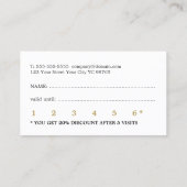 クモダンリミニマルンフェイク金ゴールド美しい ロイヤリティカード (裏面)