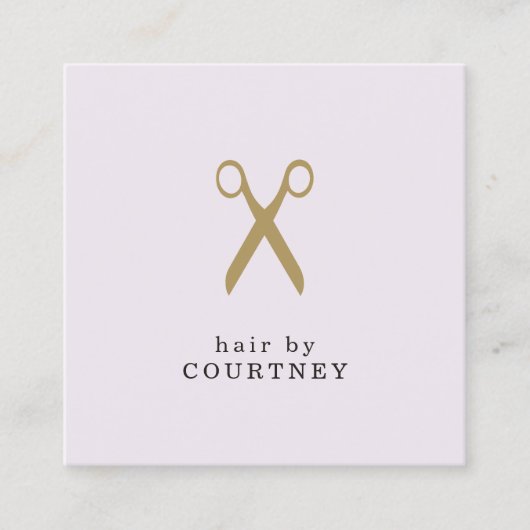 クモダンリミニマルンフェイク金ゴールド美容師 スクエア名刺 (正面)