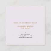 クモダンリミニマルンフェイク金ゴールド美容師 スクエア名刺 (裏面)