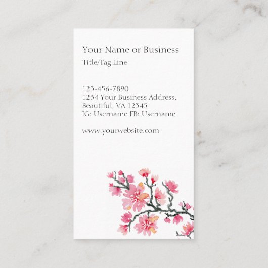 クモダンレエレガントーンとさくらんぼ 名刺 (裏面)