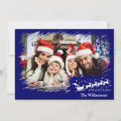 クモダンロスハッチングフレーム(クリスマスブルー写真) シーズンカード (正面)