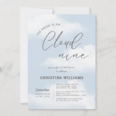 クモダンローンブルーブライダルシャワー 招待状 (正面)