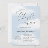 クモダンローンブルーブライダルシャワー 招待状 (正面)