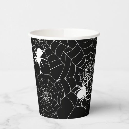 クモ不気味がクモの巣ハロウィーン 紙コップ (左)
