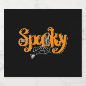 クモ不気味とクモの巣のハロウィン スパークリングワインラベル (シングルラベル)