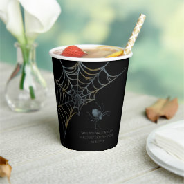 クモ不気味とクモの巣のハロウィーン 紙コップ