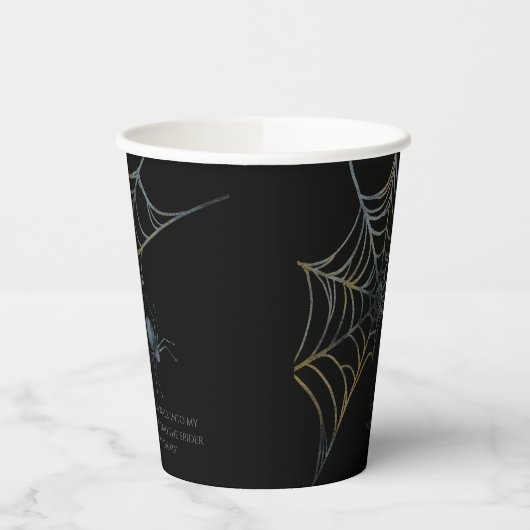 クモ不気味とクモの巣のハロウィーン 紙コップ (左)
