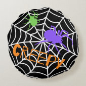クモ不気味ウェブ円枕 ラウンドクッション (裏面)