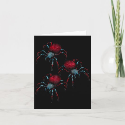 クモ恐怖症 クモ 3D 女性 女性 男性 子供 女の子 カード (正面)
