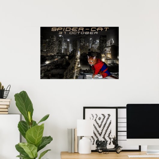 クモ猫 ポスター (ホームオフィス)