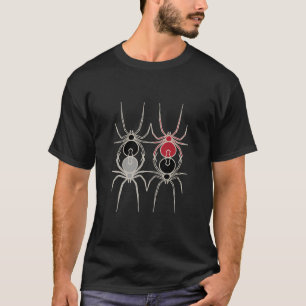 クモ – こうもりブラックとボーンホワイト Tシャツ