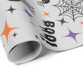 クモ、クモ、ウェブ、ブーを使用したシームレスなラッピング紙 ラッピングペーパー (ロールコーナー)