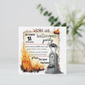 クモ |墓石 |ハローウィンパーティ 招待状 (スタンド正面)