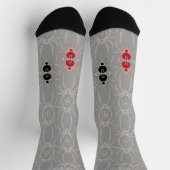 クモ – 幽霊グレーとボーンホワイト ソックス (上部)