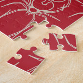 クモ – 血の赤とボーン白 ジグソーパズル (側面)