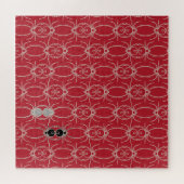 クモ – 血の赤とボーン白 ジグソーパズル (横)