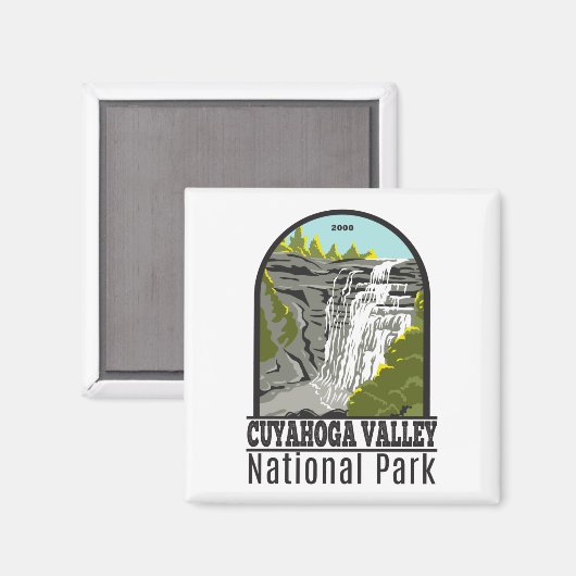 クヤホガバレーナショナルパークオハイオヴィンテージ マグネット (正面/裏面)