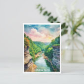 クヤホガバレー国立公園ウォーター絵画カラー ポストカード (スタンド正面)