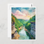 クヤホガバレー国立公園ウォーター絵画カラー ポストカード (正面/裏面)