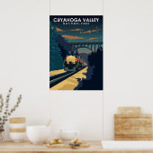 クヤホガバレー国立公園ヴィンテージ旅行アート ポスター (キッチン)