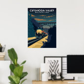 クヤホガバレー国立公園ヴィンテージ旅行アート ポスター (ホームオフィス)