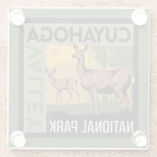 クヤホガバレー国立公園 |オハイオ ガラスコースター (裏面)