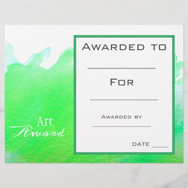 クラアート賞絵を描緑のスプラッシュ水色 (正面)