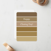 クライアントおめでとう新しいホームブラウン絵を描チップ ノートカード (正面/裏面インサイチュ)