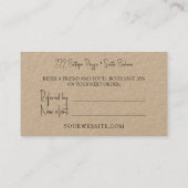 クライアントが友人クラフト紹介カードを参照 紹介カード (裏面)