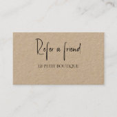 クライアントが友人クラフト紹介カードを参照 紹介カード (正面)