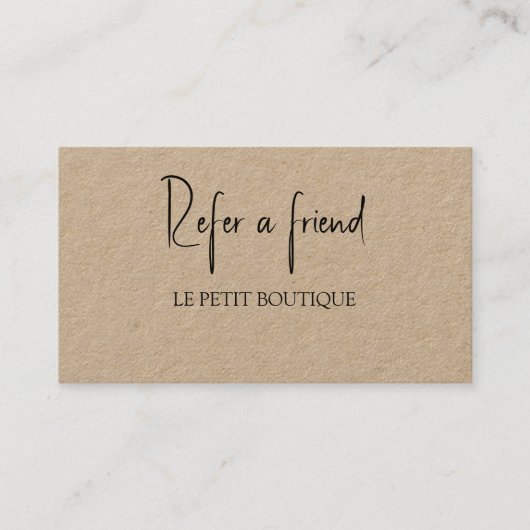 クライアントが友人クラフト紹介カードを参照 紹介カード (正面)