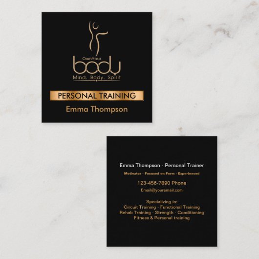 クライアントが自分の体 スクエア名刺 (正面/裏面)