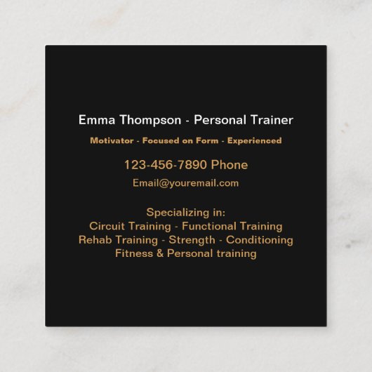 クライアントが自分の体 スクエア名刺 (裏面)