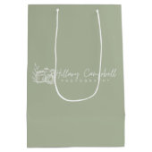 クライアントのギフト感謝バッグとカスタムロゴ ミディアムペーパーバッグ (裏面)