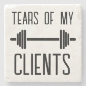 クライアントの涙のパーソナルトレーナープレゼント ストーンコースター (正面)