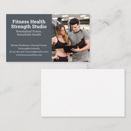クライアントの結果を上回る個人トレーニング 名刺 (正面/裏面)