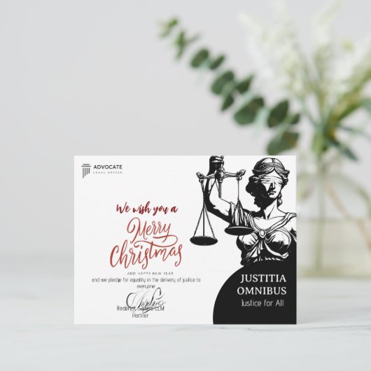 クライアントエレガントおよびアソシエイトの法的な挨拶 シーズンポストカード (スタンド正面)