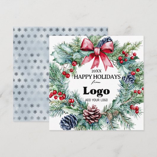 クライアント向けのバルクハッピーホリデーカード シーズンカード (正面/裏面)