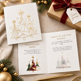 クライアント向けゴールド箔押し企業クリスマスカード 箔カード