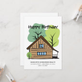 クライアント手描きハッピーバースデーカード カード (正面/裏面インサイチュ)