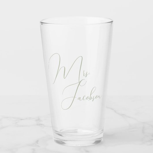 クライアント結婚のギフトSage Greenに感謝 タンブラーグラス (正面)