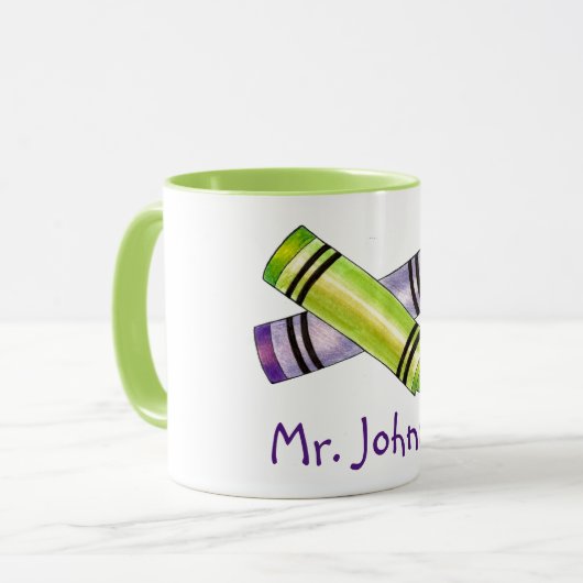 クライアンパーソナライズされたズアート先生アーティストギフトマグ マグカップ (正面左)