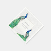 クライエレガントウ華美・ウォーター・カラー結婚・ピーコック スタンダードカクテルナプキン (角)