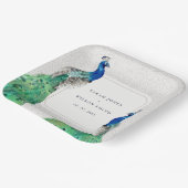 クライエレガントウ華美・ウォーター・カラー結婚・ピーコック ペーパープレート (傾斜あり)