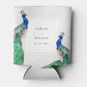 クライエレガントウ華美・ウォーター・カラー結婚・ピーコック 缶クーラー (正面)